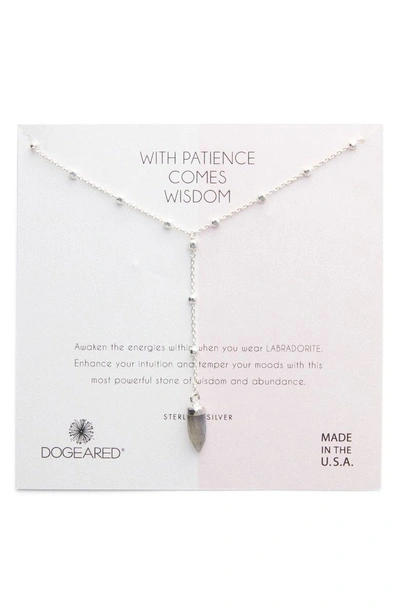 Shop Dogeared Patience Wisdom Labradorite Necklace In Silver