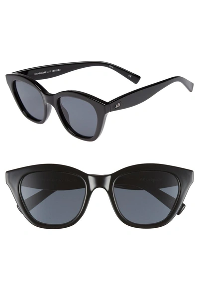 Shop Le Specs Wannabae 49mm Angular Sunglasses - Black