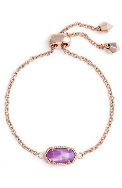 Shop Kendra Scott Elaina Bracelet In Lilac Mop/ Rose Gold
