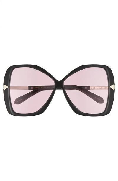Shop Karen Walker Mary 60mm Butterfly Sunglasses - Black