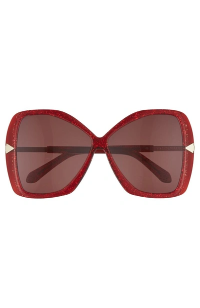 Shop Karen Walker Mary 60mm Butterfly Sunglasses - Red Glitter