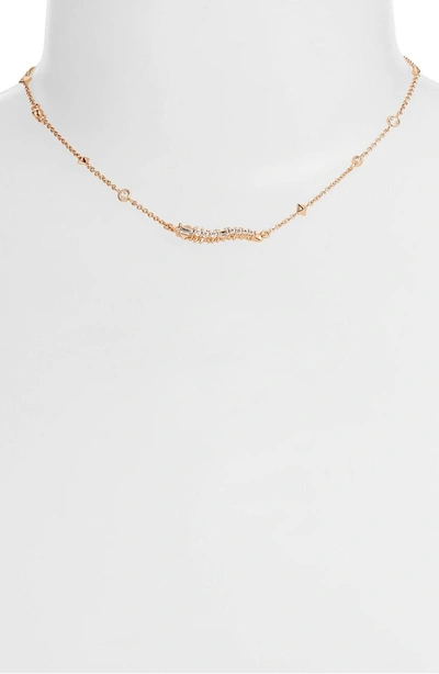 Shop Kendra Scott Kim Adjustable Necklace In White Cz/ Rose Gold
