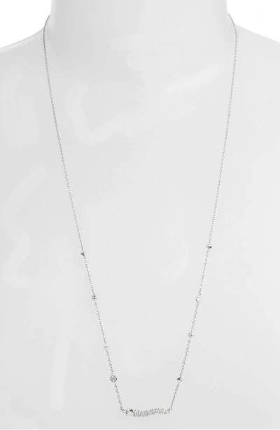 Shop Kendra Scott Kim Adjustable Necklace In White Cz/ Silver