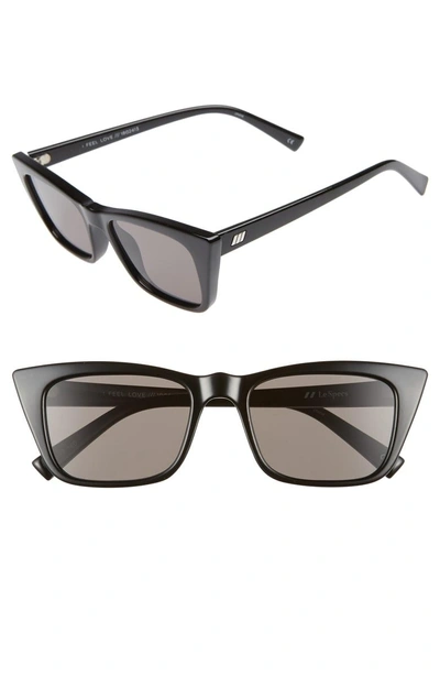Le Specs Women's I Feel Love Square Cat Eye Sunglasses, 51mm In Black |  ModeSens