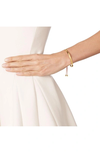 Shop Monica Vinader Engravable Fiji Friendship Bracelet In Gold/ Ballet Pink