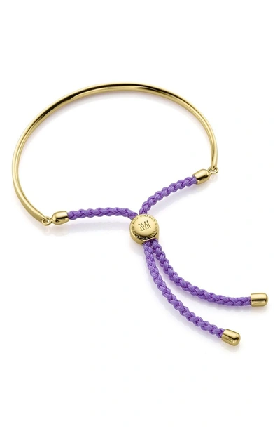 Shop Monica Vinader Engravable Fiji Friendship Bracelet In Gold/ Violet