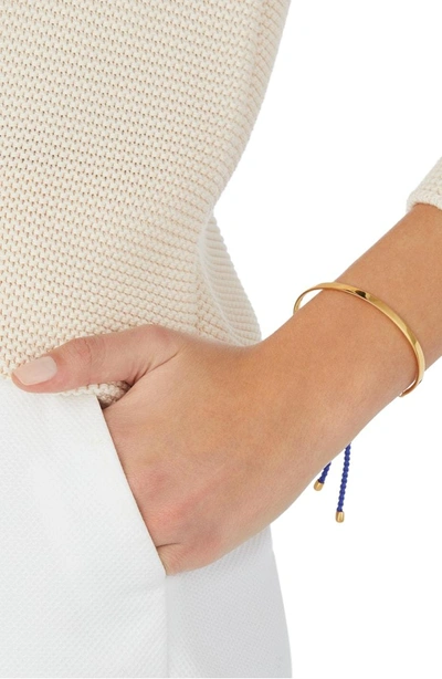 Shop Monica Vinader Engravable Fiji Friendship Bracelet In Gold/ Majorelle Blue