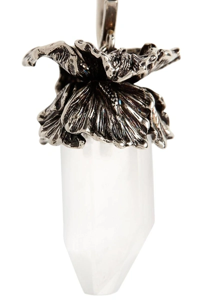 Shop Alexander Mcqueen Iris Pendant Earrings In Rock Crystal
