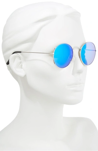 Shop Quay 50mm Mod Star Round Sunglasses - Silver/ Blue