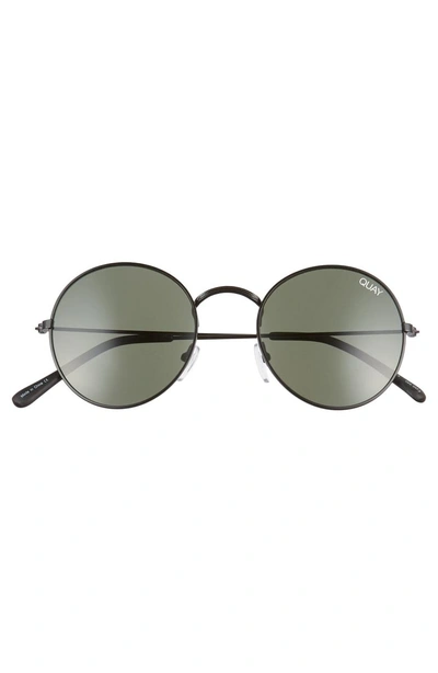 Shop Quay 50mm Mod Star Round Sunglasses - Black/ Green