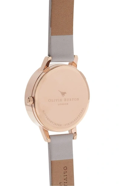 Shop Olivia Burton Molded Bee Leather Strap Watch, 30mm In White/ Grey/ Pink
