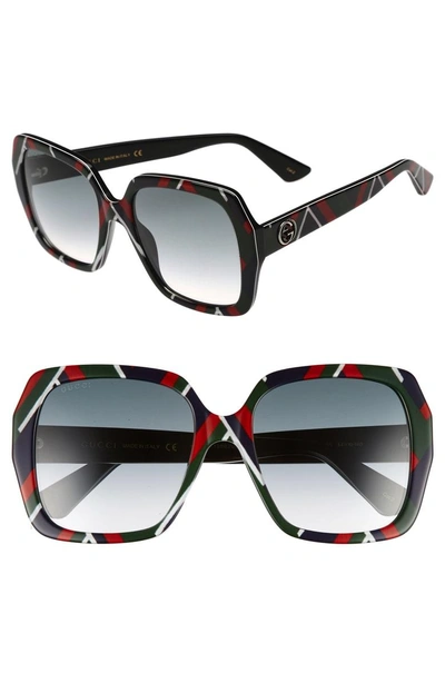 Shop Gucci 54mm Gradient Square Sunglasses - Multi/ Grey