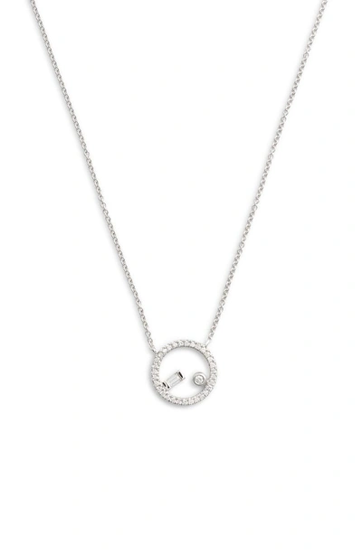 Shop Dana Rebecca Designs Dana Rebecca Lauren Joy Floating Diamond Circle Pendant Necklace In White Gold