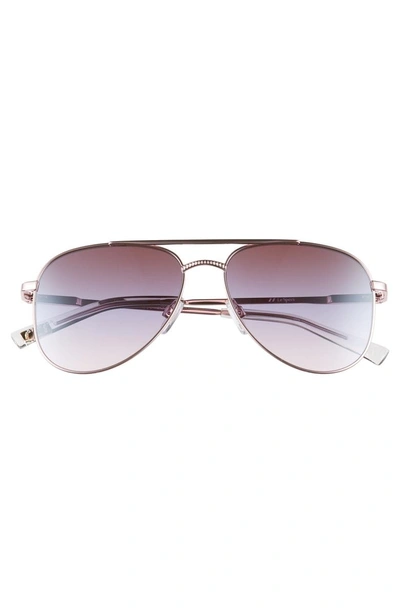 Shop Le Specs Kingdom 57mm Aviator Sunglasses - Rose Gold