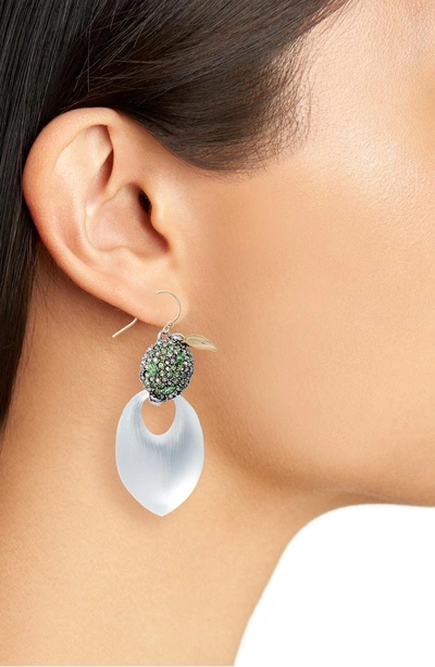 Shop Alexis Bittar Lime Lucite Earrings In Silver