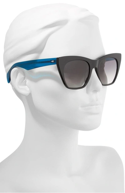 Shop Rag & Bone 52mm Cat Eye Sunglasses In Black/ Blue