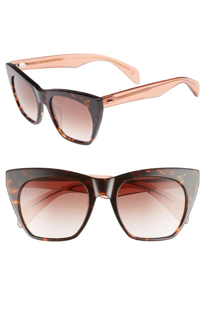 Shop Rag & Bone 52mm Cat Eye Sunglasses - Havana Orange