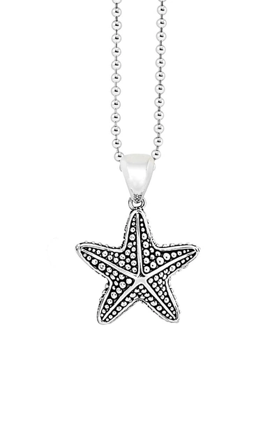 Shop Lagos Rare Wonders Long Talisman Necklace In Silver/ Starfish