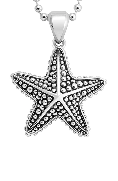Shop Lagos Rare Wonders Long Talisman Necklace In Silver/ Starfish