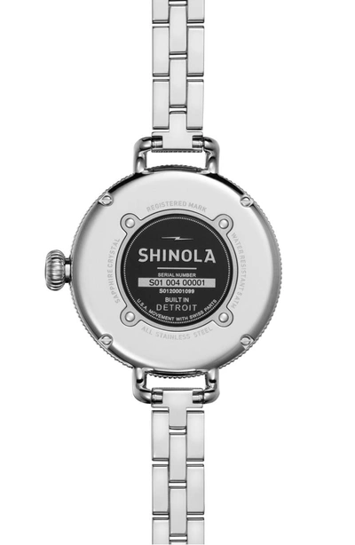 Shop Shinola 'the Birdy' Bracelet Watch, 34mm In Silver/ Navy Mother Of Pearl