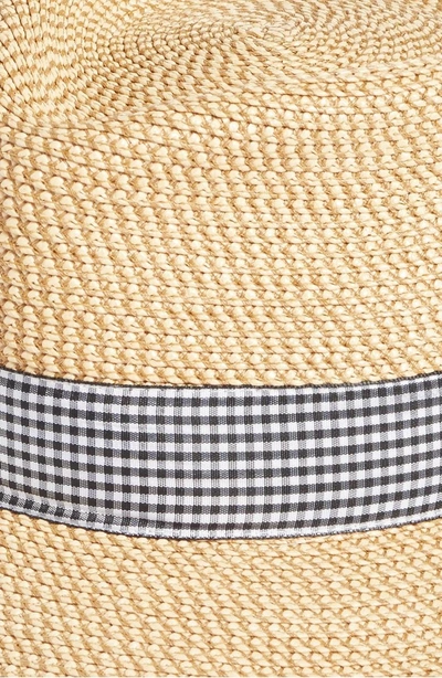 Shop Eric Javits Classic Squishee Packable Fedora Sun Hat In Peanut/ Black Check