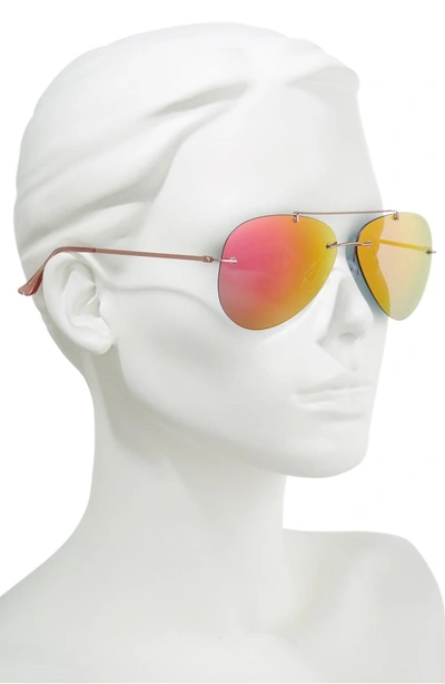 Shop Seafolly Redondo 61mm Rimless Aviator Sunglasses - Nectarine