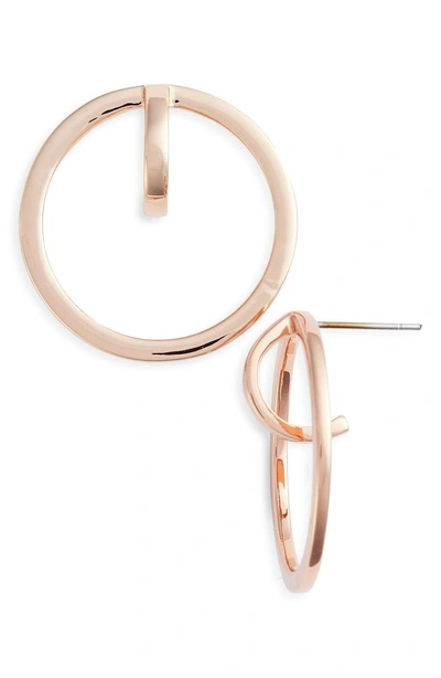 Shop Vince Camuto Polished Orbital Earrings In Rose Gold
