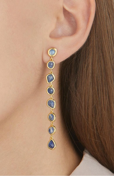 Shop Monica Vinader Siren Mini Nugget Earrings In Gold/ Kyanite