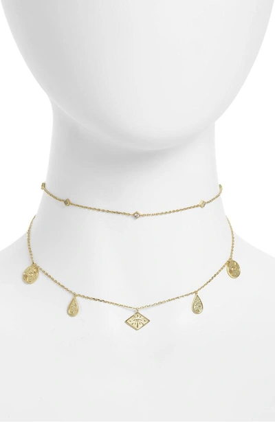 Shop Wanderlust + Co Galaxy Charm Necklace In Gold