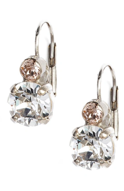 Shop Sorrelli Round Crystal Drop Earrings In Clear/ Pink