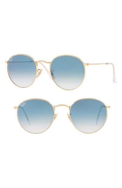 Shop Ray Ban 53mm Round Retro Sunglasses In Gold