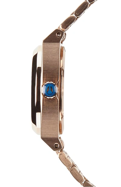 Shop Nixon 'the Small Time Teller' Bracelet Watch, 26mm In Rose Gold/ Cobalt