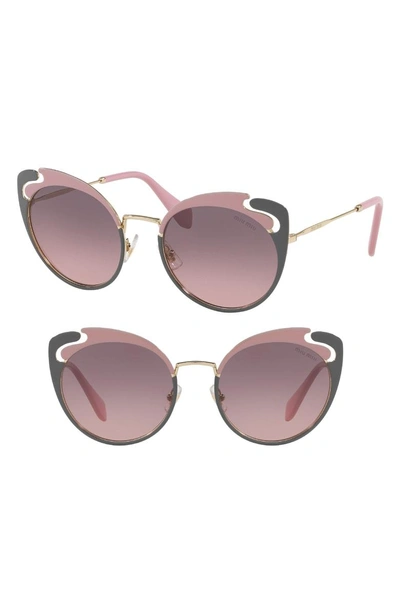 Shop Miu Miu Noir Evolution 54mm Cat Eye Sunglasses - Gold/ Pink Gradient