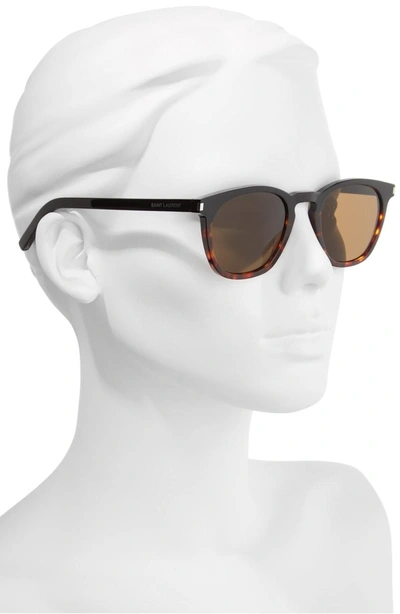 Shop Saint Laurent Sl 28 51mm Keyhole Sunglasses - Black