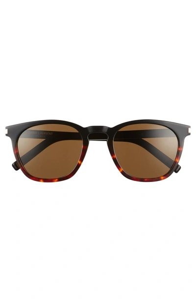 Shop Saint Laurent Sl 28 51mm Keyhole Sunglasses - Black