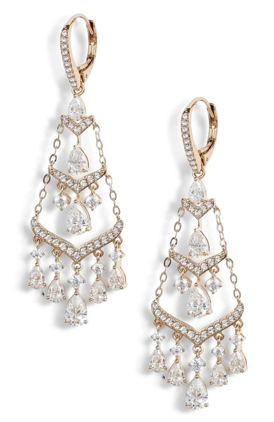 Shop Nadri Chandelier Earrings In Gold
