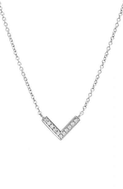 Shop Dana Rebecca Designs 'sylvie Rose' Diamond V Pendant Necklace In White Gold