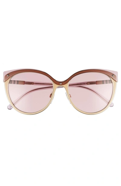 Shop Burberry Heritage 55mm Cat Eye Sunglasses - Beige Solid