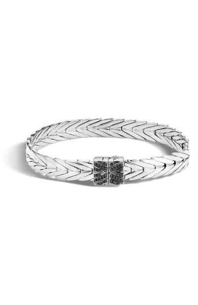 Shop John Hardy Modern Chain Bracelet With Black Spinel In Silver/ Black Spinel