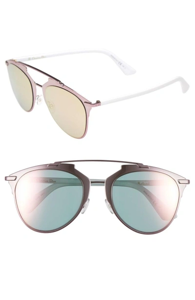 Shop Dior Reflected 52mm Brow Bar Sunglasses In Pink/ White