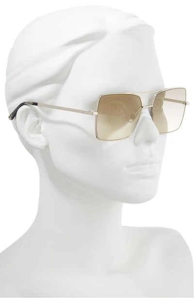 Shop Web 57mm Square Metal Aviator Sunglasses In Gold/ Brown