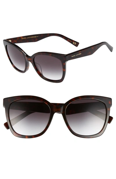 Shop Marc Jacobs 54mm Gradient Lens Sunglasses In Dark Havana