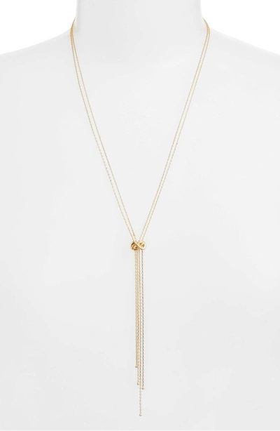 Shop Jules Smith Cory Lariat Necklace In Gold