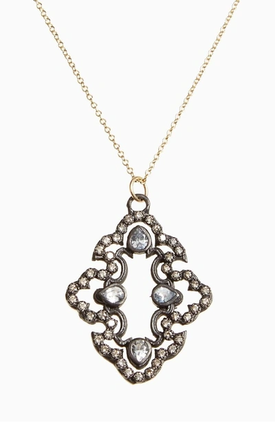 Shop Armenta Old World Diamond Scroll Pendant Necklace In Black