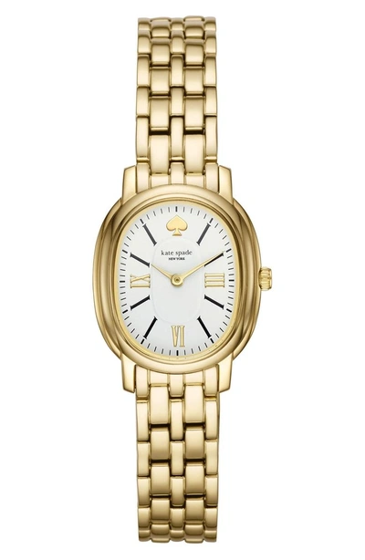 Shop Kate Spade Staten Bracelet Watch, 25mm In Gold/ White/ Gold
