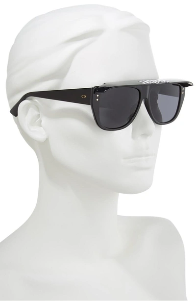 Shop Dior Club2s 56mm Square Sunglasses With Removable Visor - Black