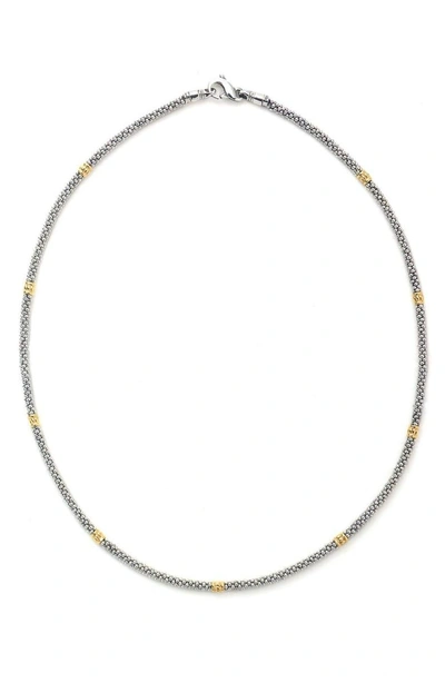 Shop Lagos Caviar Rope Necklace In Silver/gold