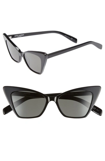 Shop Saint Laurent 51mm Cat Eye Sunglasses - Black
