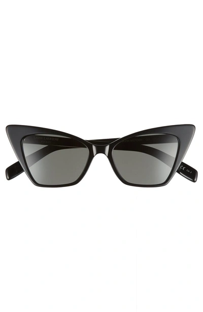 Shop Saint Laurent 51mm Cat Eye Sunglasses - Black