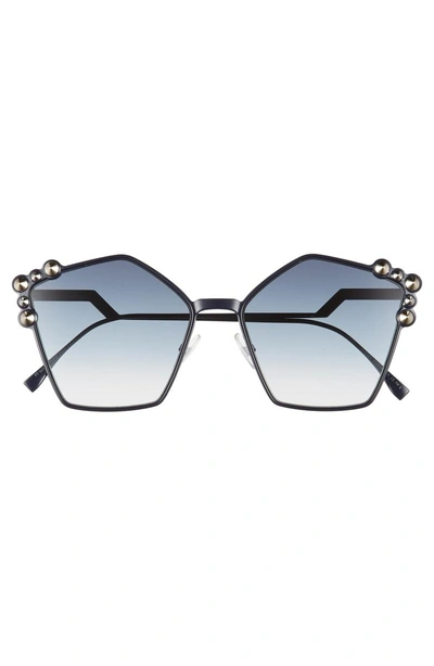 Shop Fendi 57mm Stud Geo Metal Sunglasses - Blue